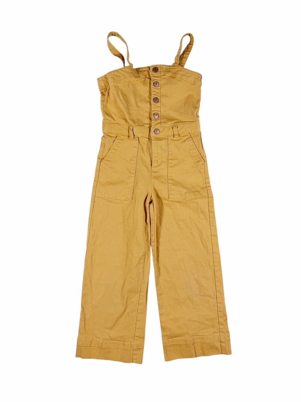 Finding Foxtale Cartwheel Jumpsuit Taffy Tan Stretch Denim Girls Size 8